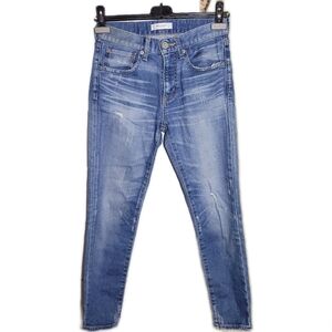 ❤️ 3 For $35 Moussy mid rise straight leg skinny ankle jeans distressed 24 25